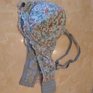 Victoria's Secret Floral Lace Bra - Blue Green